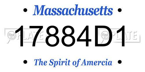 17884D1 Massachusetts License Plate