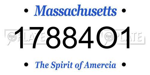 17884O1 Massachusetts License Plate