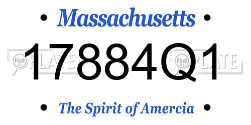 17884Q1 Massachusetts License Plate