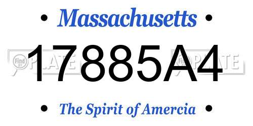 17885A4 Massachusetts License Plate