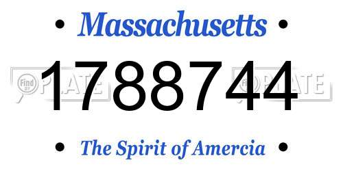 1788744 Massachusetts License Plate