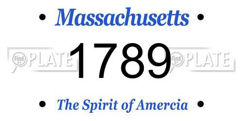 1789 Massachusetts License Plate