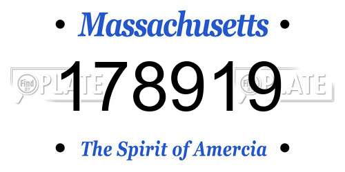 178919 Massachusetts License Plate