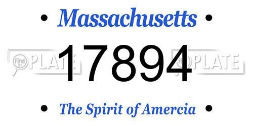 17894 Massachusetts License Plate