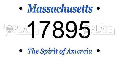 17895 Massachusetts License Plate