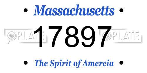 17897 Massachusetts License Plate