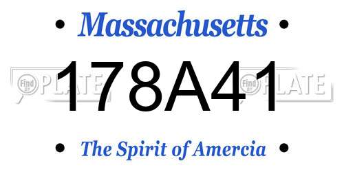 178A41 Massachusetts License Plate
