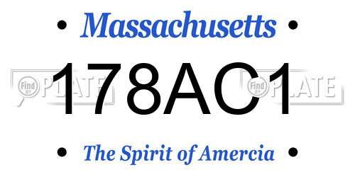 178AC1 Massachusetts License Plate