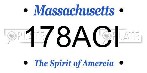 178ACI Massachusetts License Plate