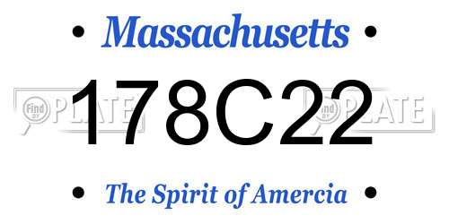178C22 Massachusetts License Plate