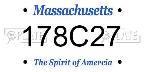 178C27 Massachusetts License Plate