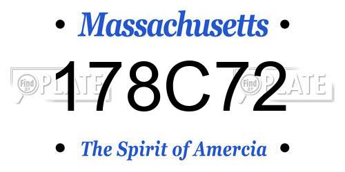 178C72 Massachusetts License Plate