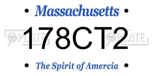 178CT2 Massachusetts License Plate