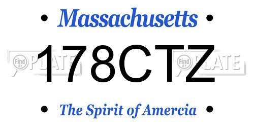 178CTZ Massachusetts License Plate
