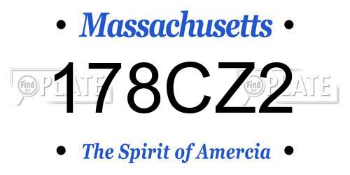178CZ2 Massachusetts License Plate