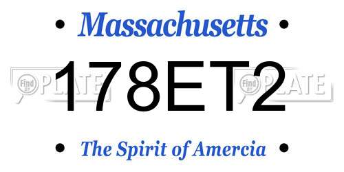 178ET2 Massachusetts License Plate