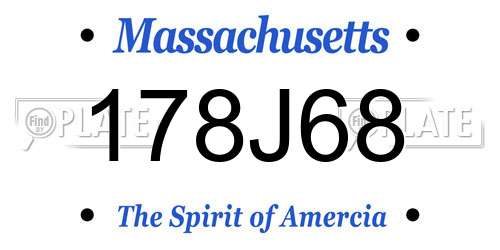 178J68 Massachusetts License Plate
