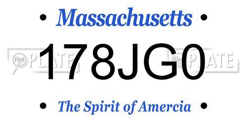 178JG0 Massachusetts License Plate