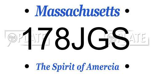 178JGS Massachusetts License Plate