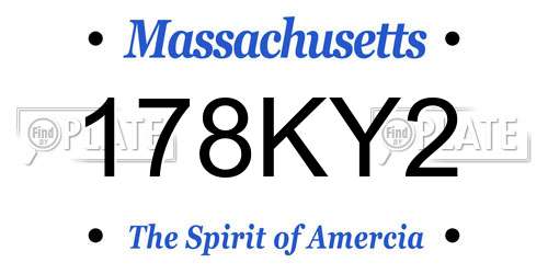 178KY2 Massachusetts License Plate