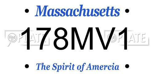 178MV1 Massachusetts License Plate