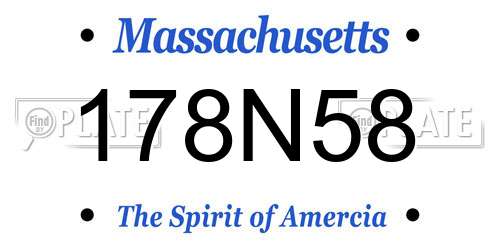 178N58 Massachusetts License Plate