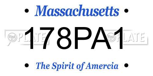 178PA1 Massachusetts License Plate