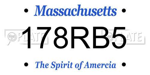 178RB5 Massachusetts License Plate