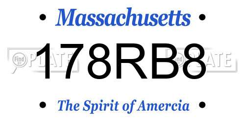178RB8 Massachusetts License Plate