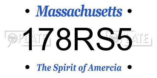 178RS5 Massachusetts License Plate