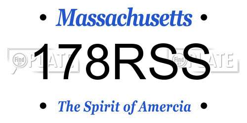 178RSS Massachusetts License Plate