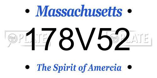 178V52 Massachusetts License Plate