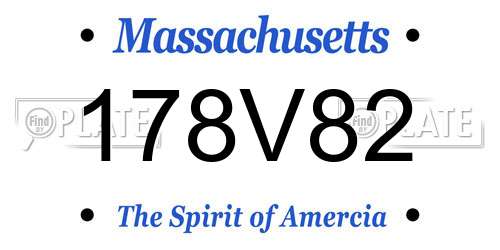 178V82 Massachusetts License Plate