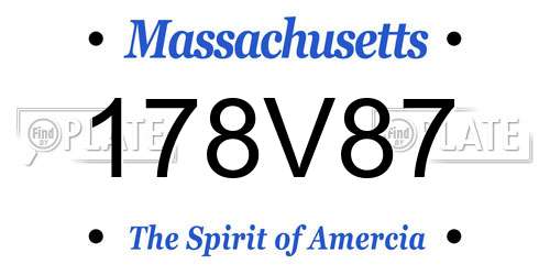 178V87 Massachusetts License Plate
