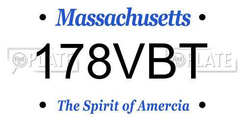 178VBT Massachusetts License Plate