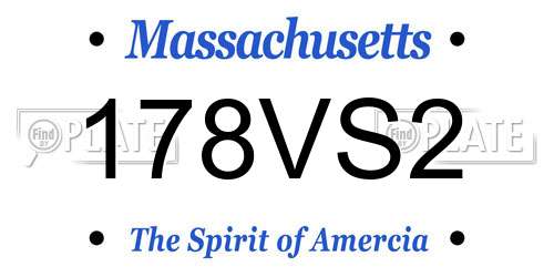 178VS2 Massachusetts License Plate