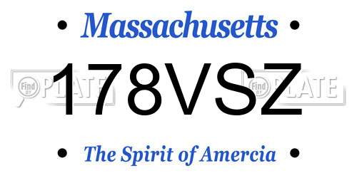 178VSZ Massachusetts License Plate