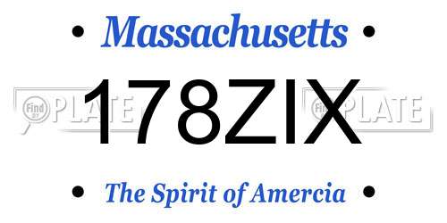 178ZIX Massachusetts License Plate