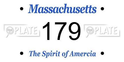 179 Massachusetts License Plate