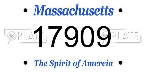 17909 Massachusetts License Plate