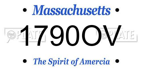 1790OV Massachusetts License Plate
