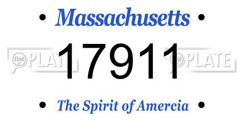 17911 Massachusetts License Plate