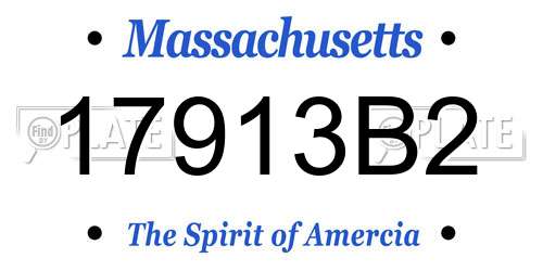 17913B2 Massachusetts License Plate