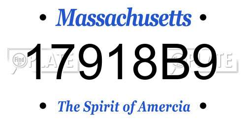 17918B9 Massachusetts License Plate