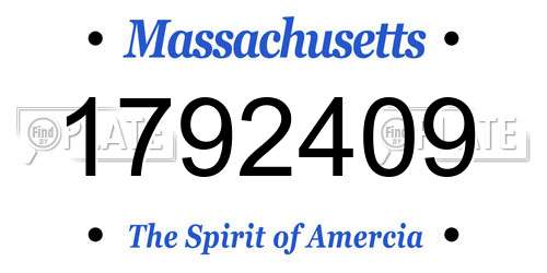 1792409 Massachusetts License Plate