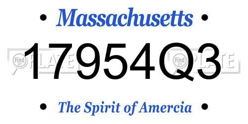 17954Q3 Massachusetts License Plate