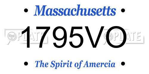 1795VO Massachusetts License Plate