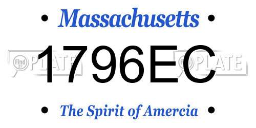 1796EC Massachusetts License Plate