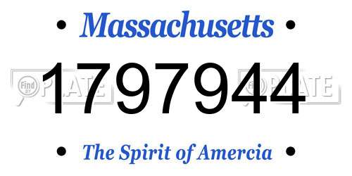 1797944 Massachusetts License Plate