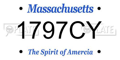 1797CY Massachusetts License Plate